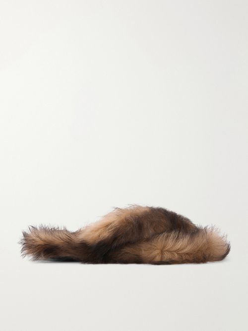 Shearling Slides - Brown