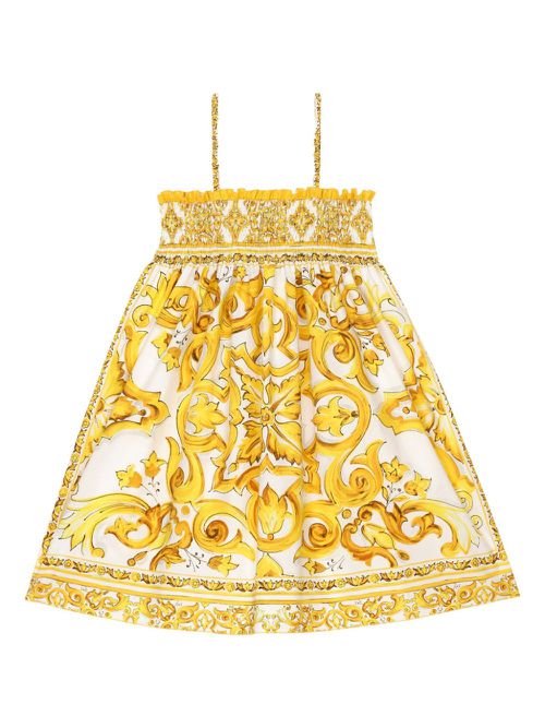Majolica thin-strap dress - Yellow