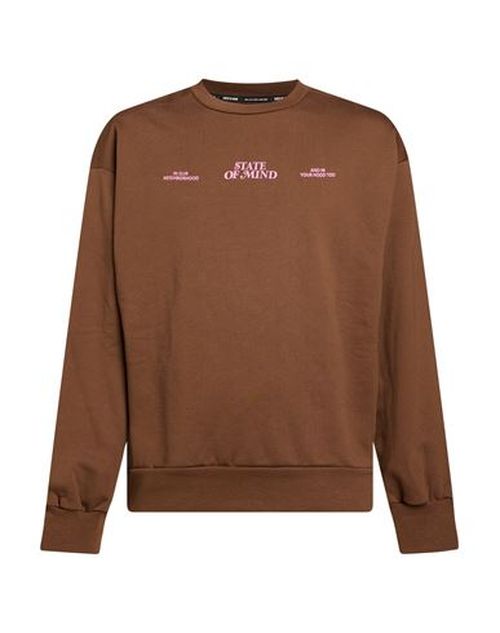 Man Sweatshirt Chocolate brown Size XL Cotton