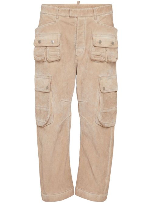 Faded-effect multi-pocket cargo trousers - Neutrals