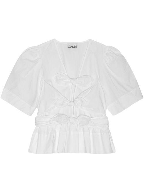 White Tie Bands Cotton Top