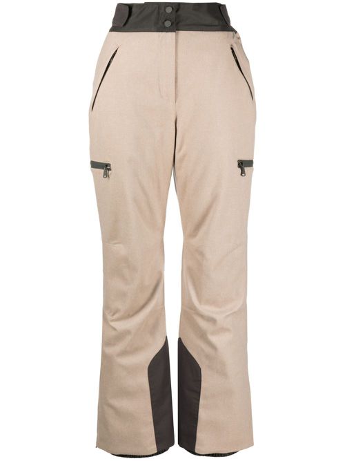 Colour-block wool track pants - Neutrals