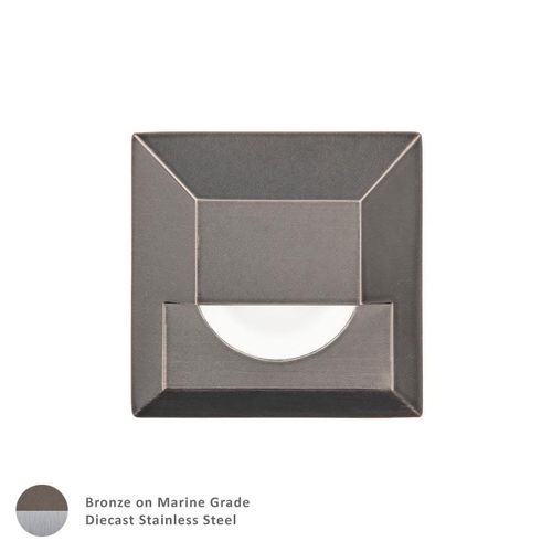 WAC Lighting 1-Light LED 12V Square Step and Wall Light in Bronzed Stainless Stee