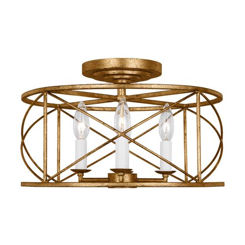 Beatrix 4-Light Semi-Flush Ceiling Light in Antique Gild