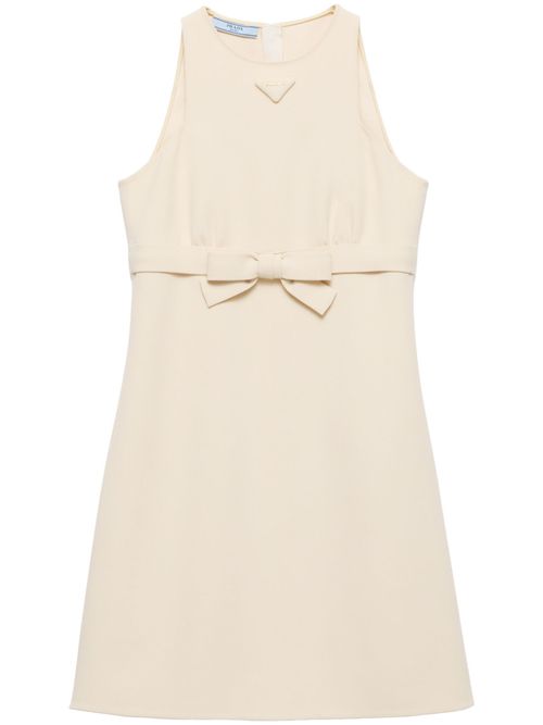 Beige Bow Detailing Short Dress