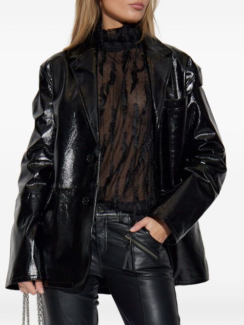 Fringed lace blouse - Black