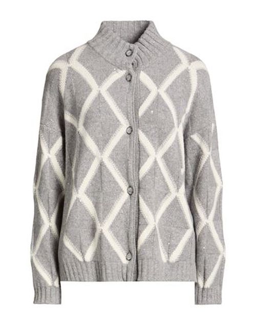 Woman Cardigan Grey Size 10 Cashmere, Wool, Metallic fiber, Polyamide