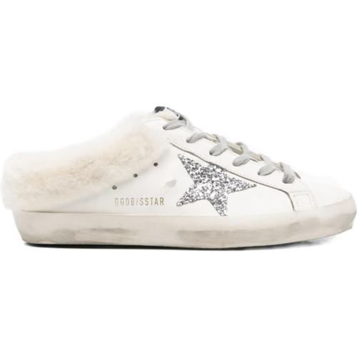 Golden Goose Super Star Sabot Leather Upper Glitter Star Shearling Lining