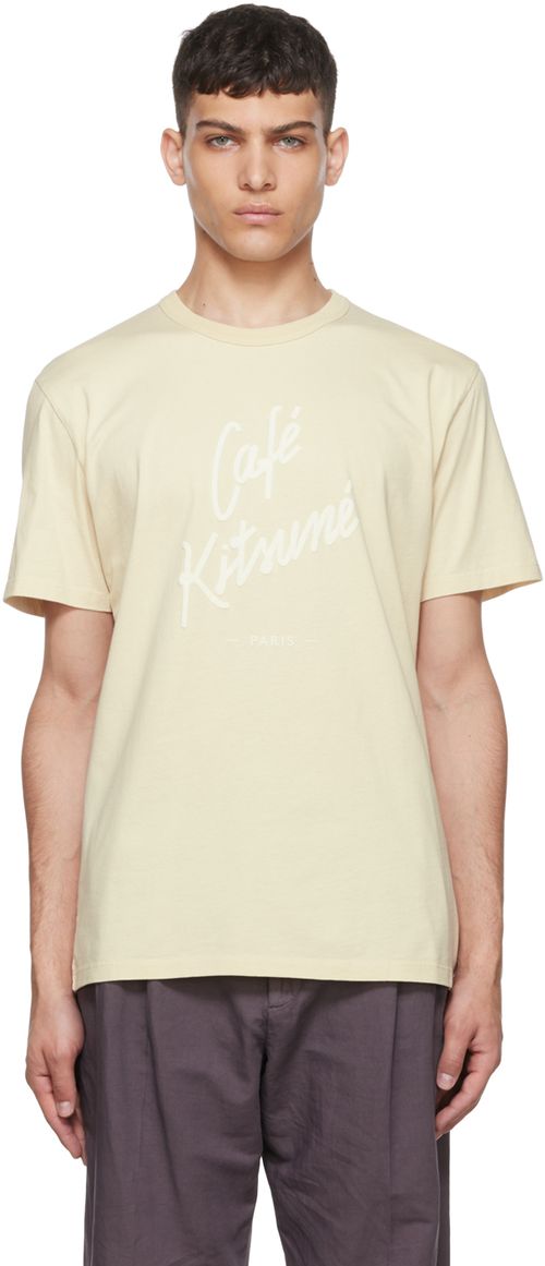 Beige Cafe Kitsune T-shirt