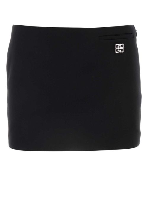 Black Grain De Poudre Mii Skirt