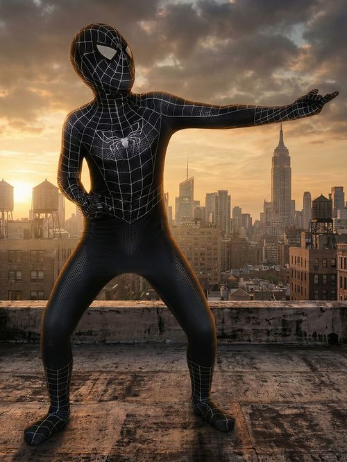 Spiderman 3 Kids Venom Sam Raimi Symbiote Cosplay Suit With ask