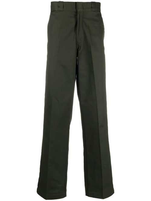Straight-leg tailored trousers - Green