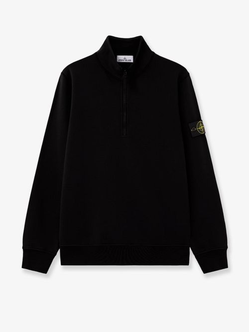Half-Zip Organic Cotton Sweatshirt — Black