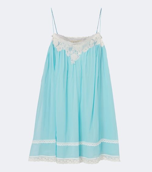 Dôen Clemente lace-trimmed silk minidress