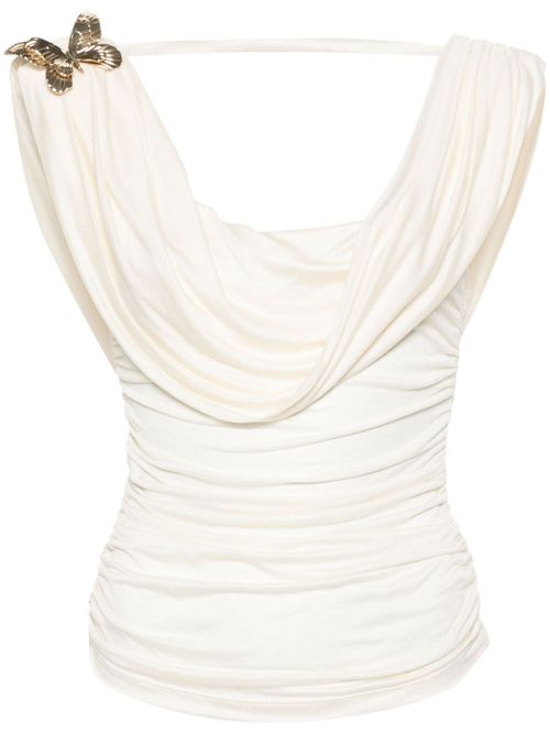 Sleeveless satin top - Neutrals