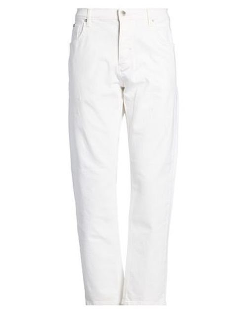 Man Jeans White Size 29 Cotton, Elastane