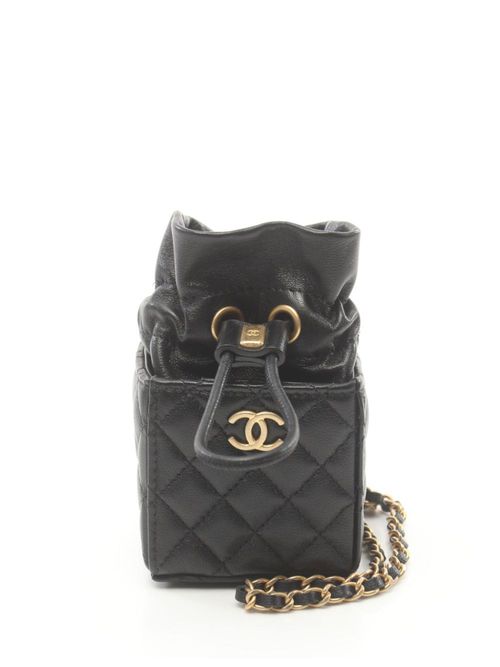 2021-2022 CC quilted mini bag - Black