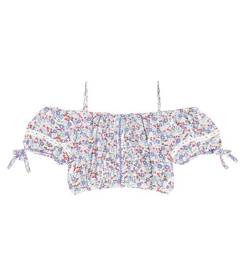 Bonny floral pleated crop top