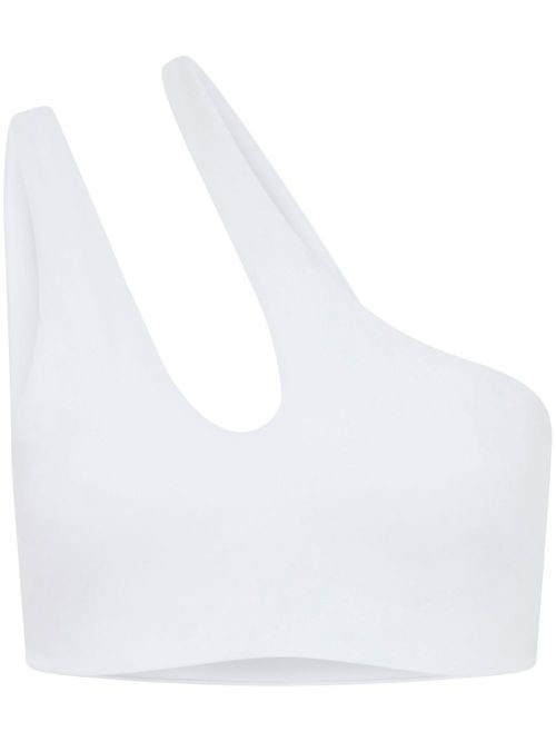 One-shoulder bikini top - White