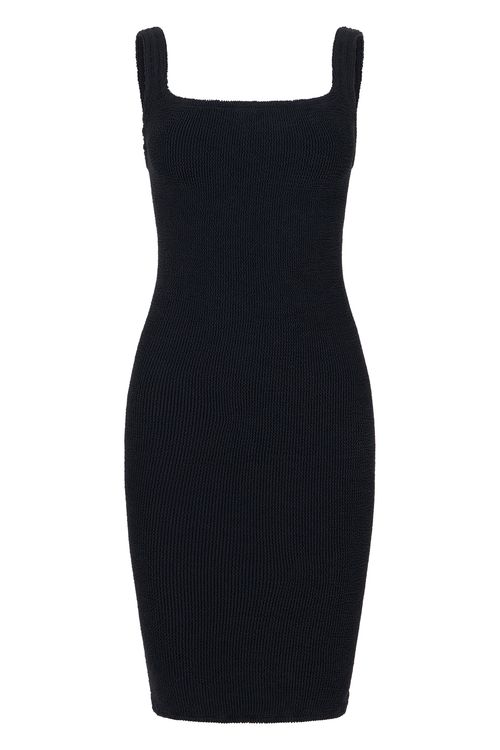 Sleek Midi Dress with Square Neckline