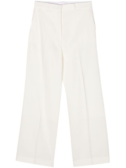 Mid-rise straight-leg trousers - White