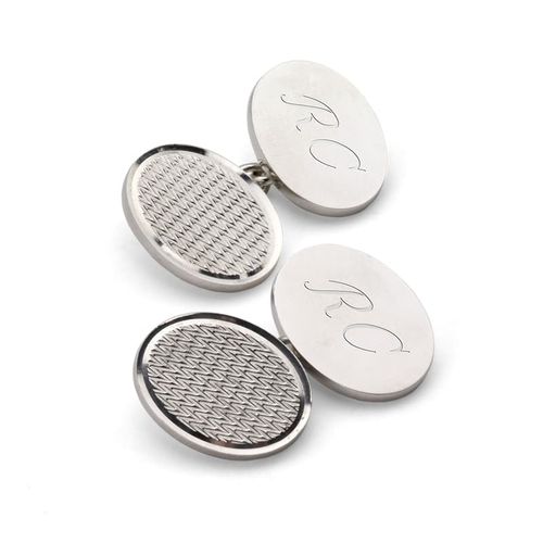 Classic Engine Turned Sterling Silver Cufflinks