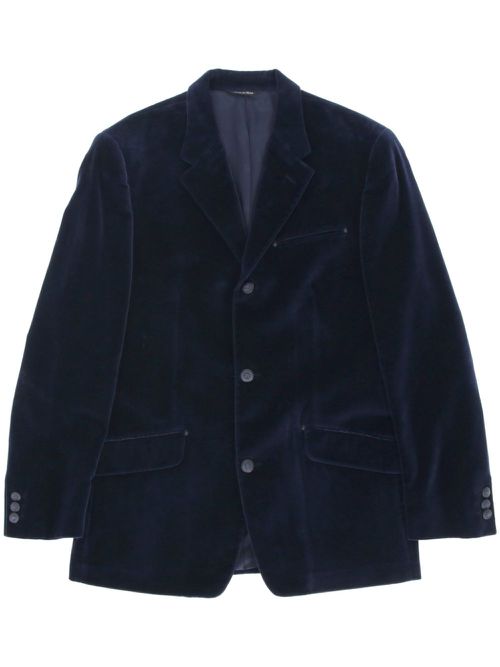 2000s velvet blazer - Blue