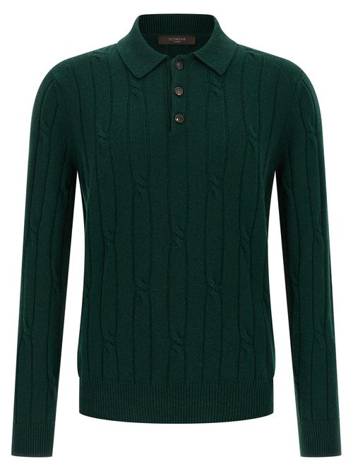 Braided Wool Polo Shirt
