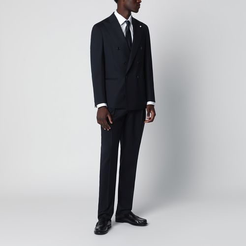 Luigi Bianchi Double-Breasted Blue Wool Suit