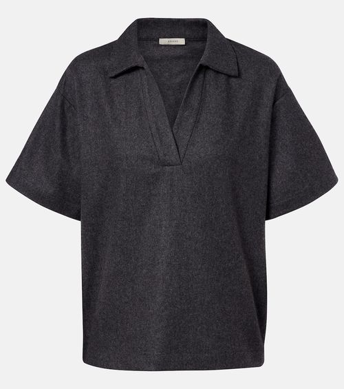 Modena wool and cashmere flannel polo shirt