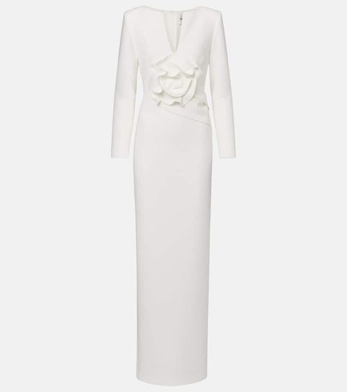 Roland Mouret Bridal floral-applique cady gown