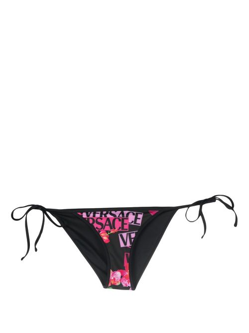 Floral-print bikini bottoms - Black