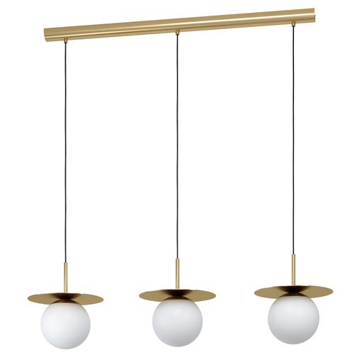 Brushed Brass Three Light Linear Pendant from the Arenales Collection
