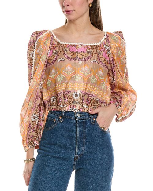 Linen-Blend Top