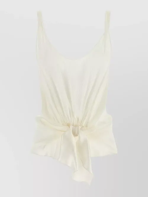 JW Anderson - textured sleeveless tie detail scoop neck top