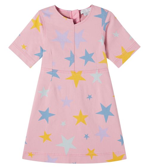 Printed denim dress