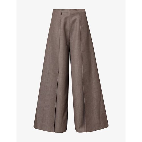 Womens Morea Wide-Leg Wool Trousers