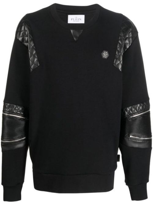 Diamond-quilt panelled sweatshirt