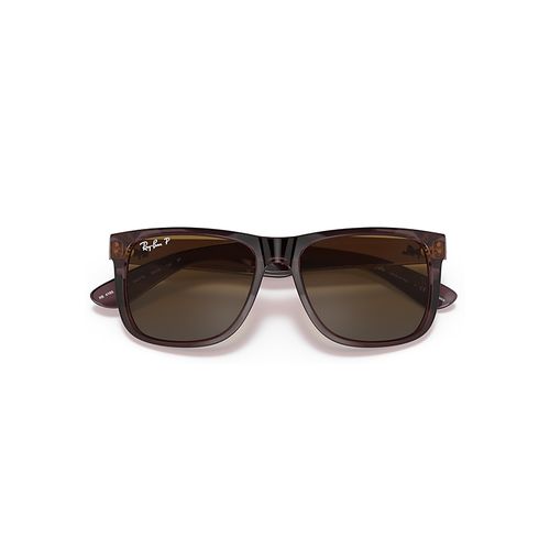 Ray-Ban Justin Classic Sunglasses Transparent Dark Brown Frame Solid Color Lenses Polarized