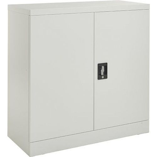 Grey Steel Filing Cabinet, Lockable 2 Door, 1 Shelf, for Utility Room