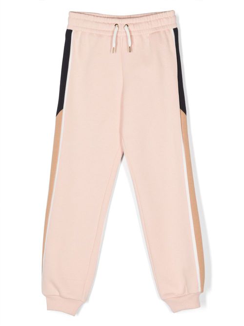 Colour-block cotton track pants - Pink