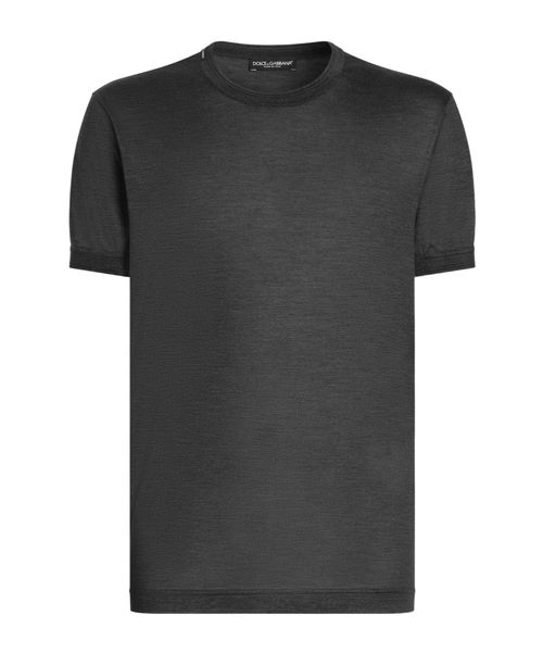 Crew neck silk t-shirt