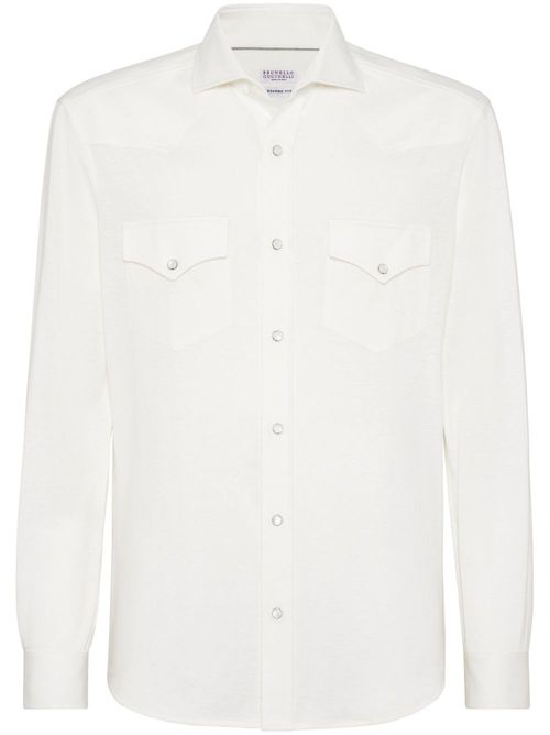 Long-sleeve polo shirt - White