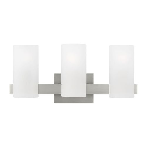 Brushed Steel Bathroom Vanity Light from the Rhode Collection