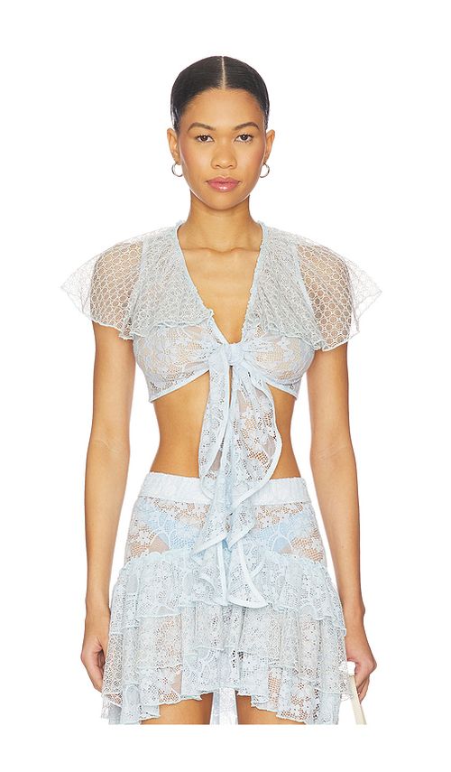 My Beachy Side Lotus Top in Baby Blue. S also in