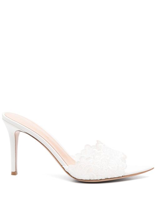 Gianvito Rossi 95mm Yvonne mules - White