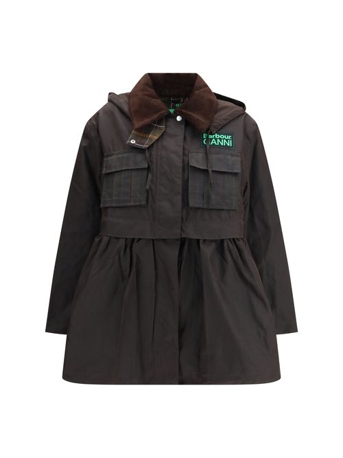 Waxed Peplum Jacket — Black