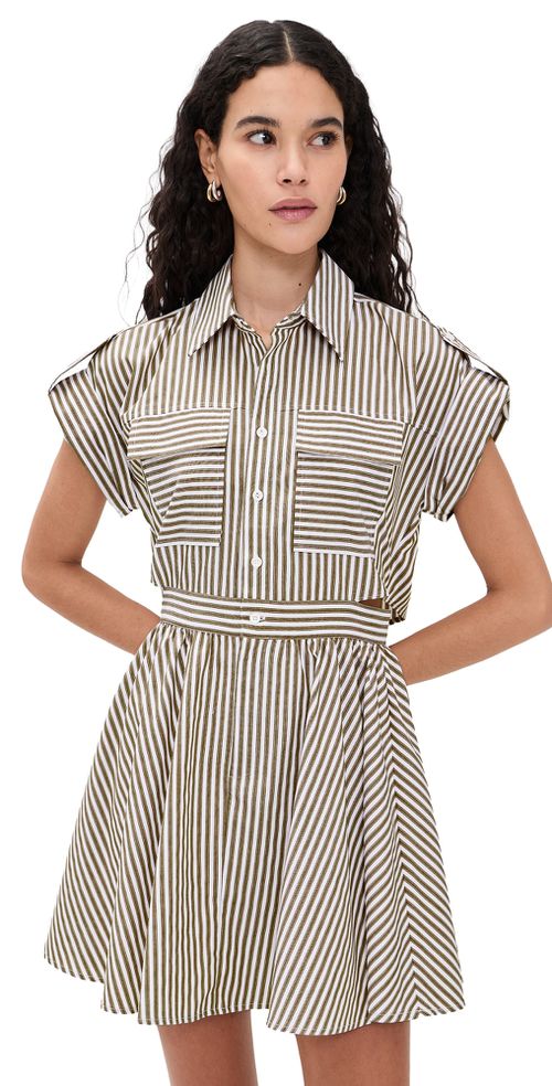 O. p.t Rowe Dress Olive Stripe