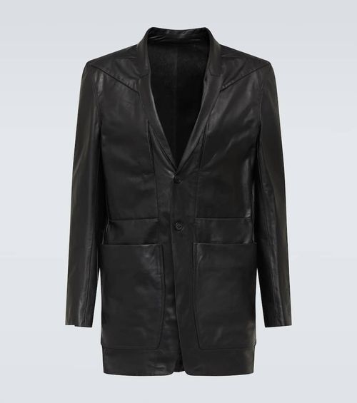 Lido single-breasted leather blazer
