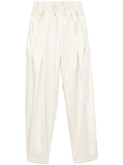 Pleated palazzo trousers - Neutrals